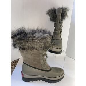 Sorel Joan Of Arctic Next Boot Faux Fur lined Cuff Waterproof Taupe 9 US